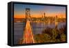 Bay Bridge and Evening Commute-John Gavrilis-Framed Stretched Canvas