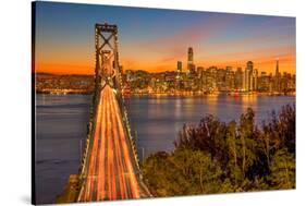 Bay Bridge and Evening Commute-John Gavrilis-Stretched Canvas