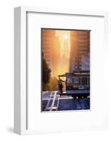 Bay Bridge and Sun Alligment, California Street, San Francisco-Vincent James-Framed Photographic Print