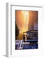 Bay Bridge and Sun Alligment, California Street, San Francisco-Vincent James-Framed Photographic Print