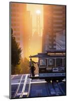 Bay Bridge and Sun Alligment, California Street, San Francisco-Vincent James-Mounted Photographic Print