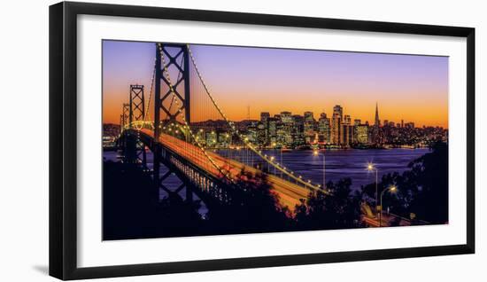 Bay Bridge at dusk, San Francisco, California, USA-null-Framed Photographic Print