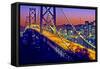 Bay Bridge at dusk, San Francisco, California, USA-null-Framed Stretched Canvas