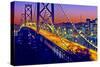 Bay Bridge at dusk, San Francisco, California, USA-null-Stretched Canvas