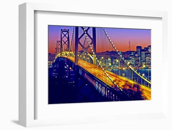 Bay Bridge at dusk, San Francisco, California, USA-null-Framed Photographic Print