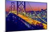 Bay Bridge at dusk, San Francisco, California, USA-null-Mounted Photographic Print