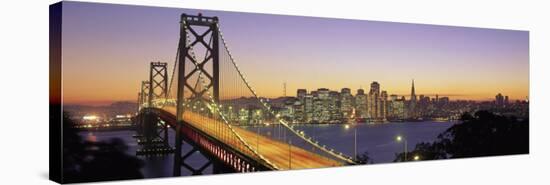 Bay Bridge at Night, San Francisco, California, USA-null-Stretched Canvas