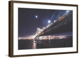 Bay Bridge by Moonlight, San Francisco-Vincent James-Framed Photographic Print