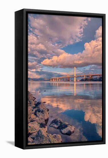 Bay Bridge Cloudscape, Oakland, California-null-Framed Stretched Canvas