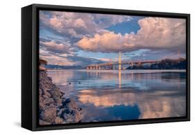 Bay Bridge Cloudscape Wide, Oakland, California-null-Framed Stretched Canvas