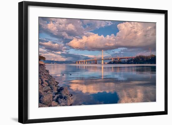 Bay Bridge Cloudscape Wide, Oakland, California-null-Framed Photographic Print