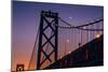 Bay Bridge Detail and Crescent Moon-null-Mounted Photographic Print