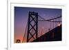 Bay Bridge Detail and Crescent Moon-null-Framed Photographic Print