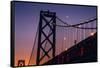 Bay Bridge Detail and Crescent Moon-null-Framed Stretched Canvas