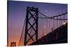 Bay Bridge Detail and Crescent Moon-null-Stretched Canvas