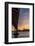 Bay Bridge from Treasure Island at sunset with colorful clouds over San Francisco skyline-David Chang-Framed Photographic Print