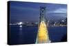 Bay Bridge Head On at Night, San Francisco-null-Stretched Canvas
