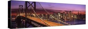 Bay Bridge Illuminated at Night, San Francisco, California, USA-null-Stretched Canvas