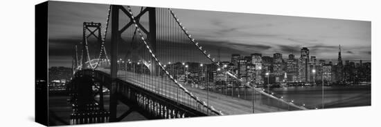 Bay Bridge Illuminated at Night, San Francisco, California, USA-null-Stretched Canvas