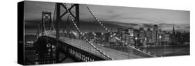 Bay Bridge Illuminated at Night, San Francisco, California, USA-null-Stretched Canvas