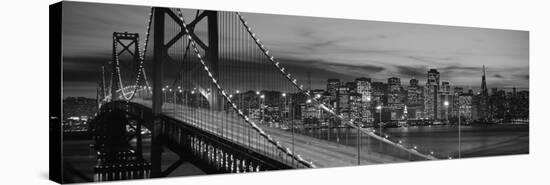 Bay Bridge Illuminated at Night, San Francisco, California, USA-null-Stretched Canvas