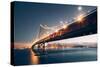 Bay Bridge Night Cityscape, San Francisco, California-Vincent James-Stretched Canvas