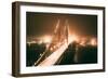 Bay Bridge Night Side View in Peach, San Francisco-Vincent James-Framed Photographic Print