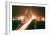 Bay Bridge Night Side View in Peach, San Francisco-Vincent James-Framed Photographic Print