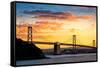 Bay Bridge over the Pacific Ocean, Oakland, San Francisco Bay, San Francisco County, California-null-Framed Stretched Canvas