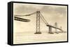 Bay Bridge under Construction-null-Framed Stretched Canvas