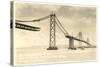 Bay Bridge under Construction-null-Stretched Canvas