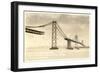 Bay Bridge under Construction-null-Framed Art Print