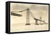 Bay Bridge under Construction-null-Framed Stretched Canvas