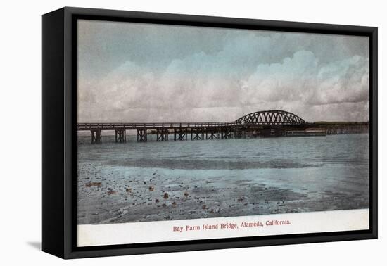 Bay Farm Island Bridge - Alameda, CA-Lantern Press-Framed Stretched Canvas