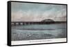 Bay Farm Island Bridge - Alameda, CA-Lantern Press-Framed Stretched Canvas