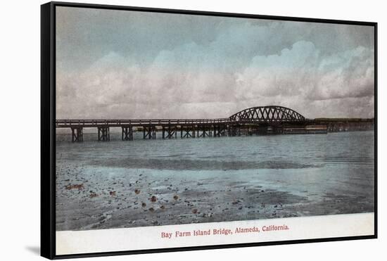 Bay Farm Island Bridge - Alameda, CA-Lantern Press-Framed Stretched Canvas