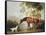 Bay Horse and White Dog-George Stubbs-Framed Stretched Canvas