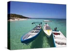 Bay Islands, Roatan, West Bay, Boats, Honduras-Jane Sweeney-Stretched Canvas