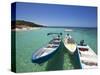 Bay Islands, Roatan, West Bay, Boats, Honduras-Jane Sweeney-Stretched Canvas