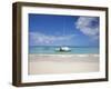 Bay Islands, Roatan, West Bay, Man Reading Book on Catamaran, Honduras-Jane Sweeney-Framed Photographic Print