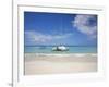 Bay Islands, Roatan, West Bay, Man Reading Book on Catamaran, Honduras-Jane Sweeney-Framed Photographic Print