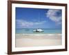 Bay Islands, Roatan, West Bay, Man Reading Book on Catamaran, Honduras-Jane Sweeney-Framed Photographic Print