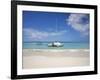 Bay Islands, Roatan, West Bay, Man Reading Book on Catamaran, Honduras-Jane Sweeney-Framed Photographic Print