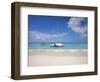 Bay Islands, Roatan, West Bay, Man Reading Book on Catamaran, Honduras-Jane Sweeney-Framed Photographic Print