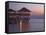 Bay Islands, Roatan, West End, Fosters Bar and Restaurant at Sunset, Honduras-Jane Sweeney-Framed Stretched Canvas