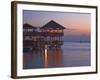 Bay Islands, Roatan, West End, Fosters Bar and Restaurant at Sunset, Honduras-Jane Sweeney-Framed Photographic Print