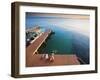 Bay Islands, Utila, Children Play on Jetty Outside Cafe Mariposa, Honduras-Jane Sweeney-Framed Photographic Print