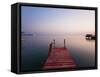 Bay Islands, Utila, Red Jetty at Sunset, Honduras-Jane Sweeney-Framed Stretched Canvas