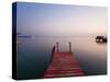 Bay Islands, Utila, Red Jetty at Sunset, Honduras-Jane Sweeney-Stretched Canvas