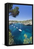 Bay of Cala Figuera, Majorca (Mallorca), Balearic Islands (Islas Baleares)-Markus Lange-Framed Stretched Canvas